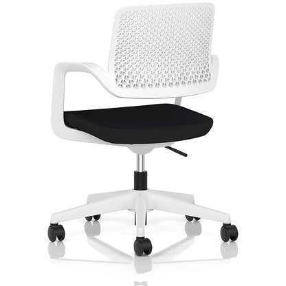 Cosmo Task Operator Chair White Frame Black Seat
