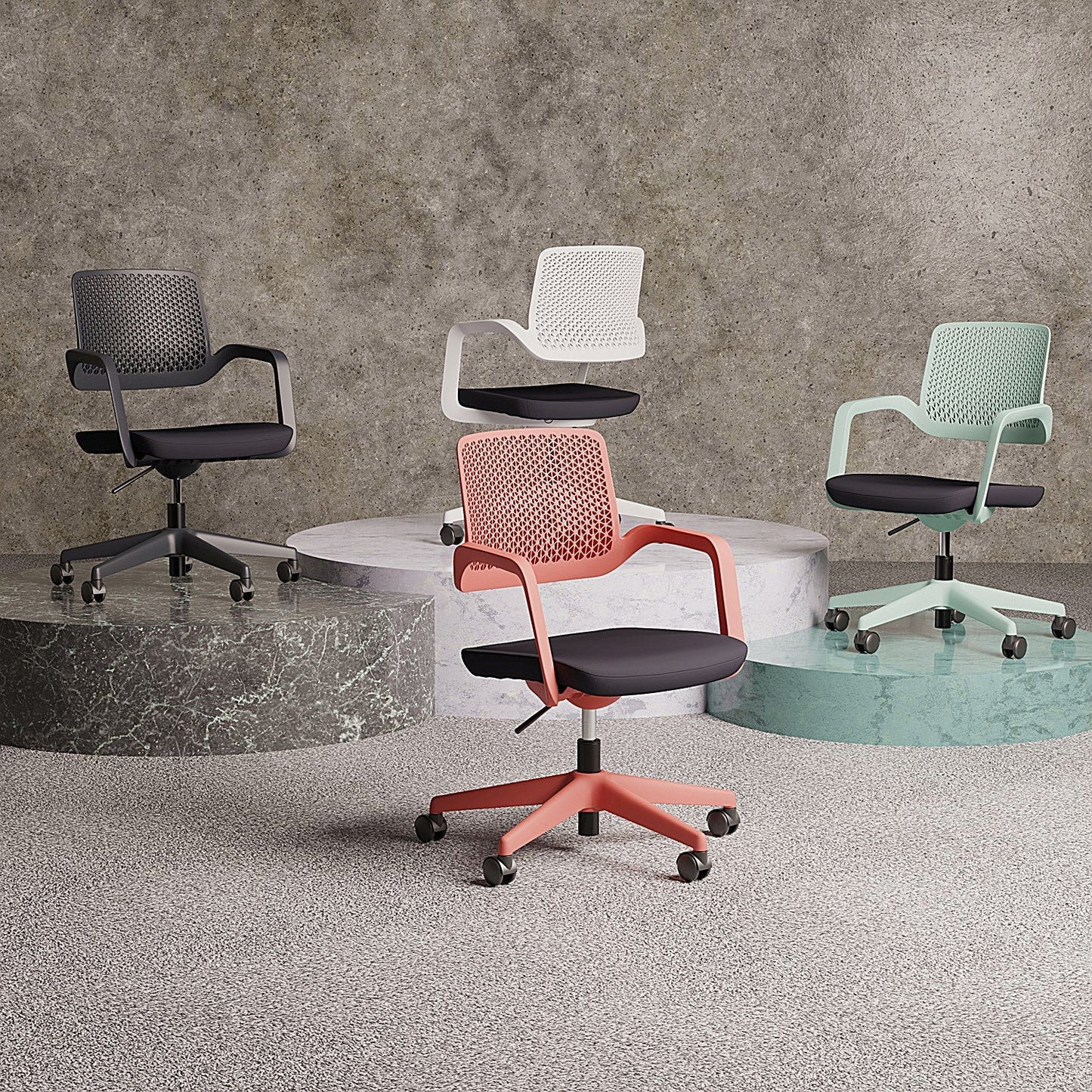 Cosmo Task Operator Chair Green Frame Black Seat Easy2Order : OP000376