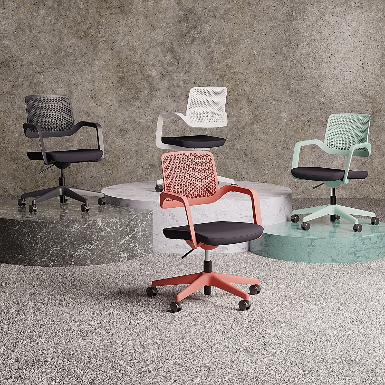 Cosmo Task Operator Chair Green Frame Black Seat Easy2Order : OP000376