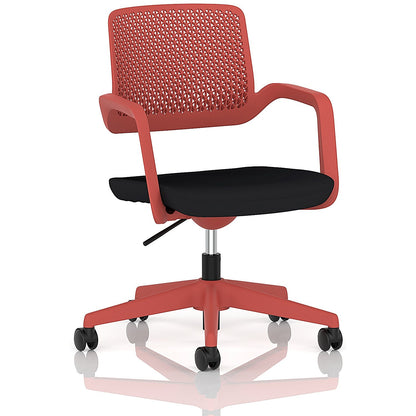 Cosmo Task Operator Chair Red Frame Black Seat