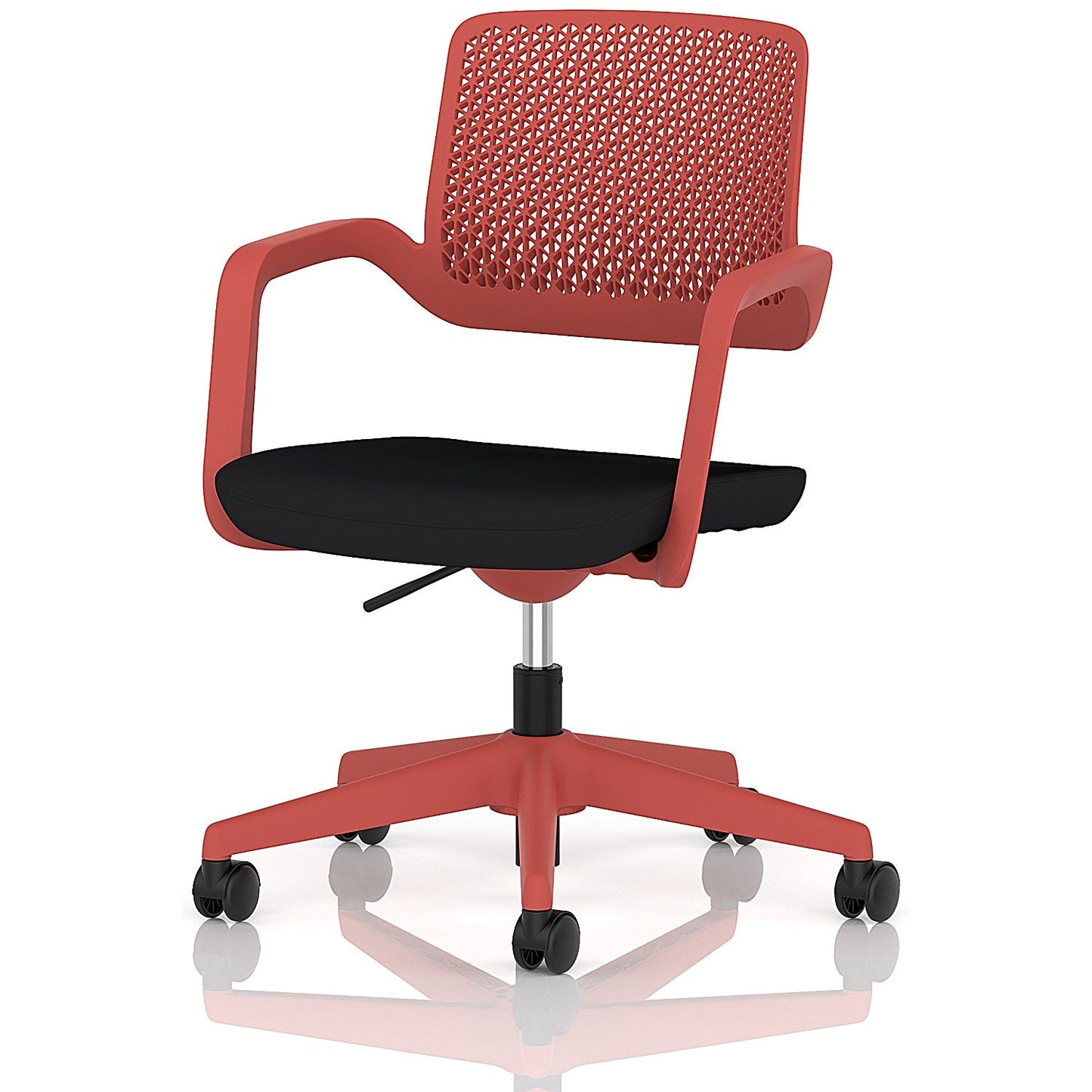 Cosmo Task Operator Chair Red Frame Black Seat