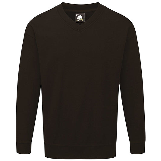 ORN Buzzard V-Neck Sweatshirt, Unisex, Black, Medium