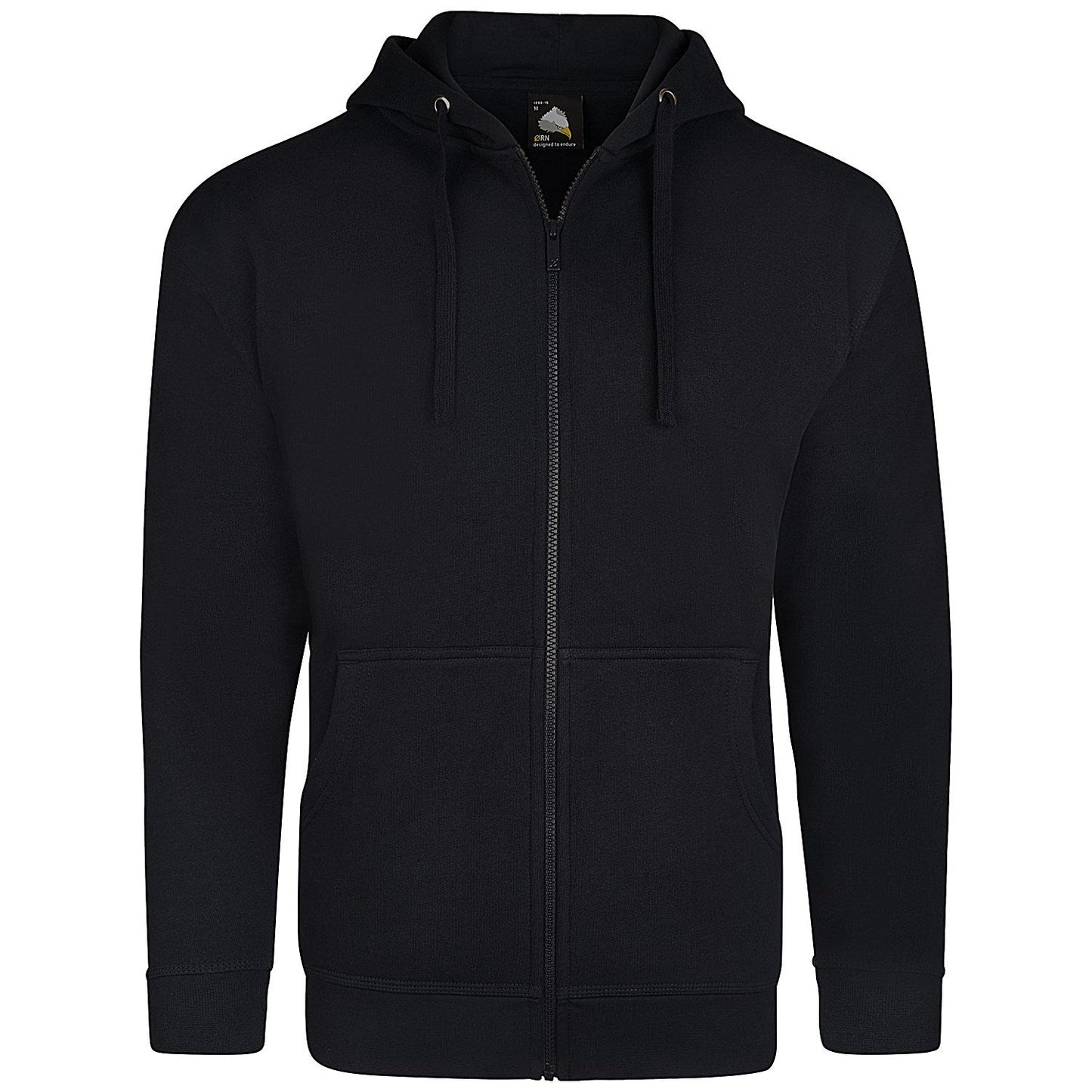 ORN Macaw Zipped Hoodie, Unisex, Black, Large