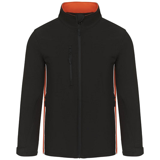 ORN Silverswift Softshell Jacket, Unisex, Black/Orange, 4XL