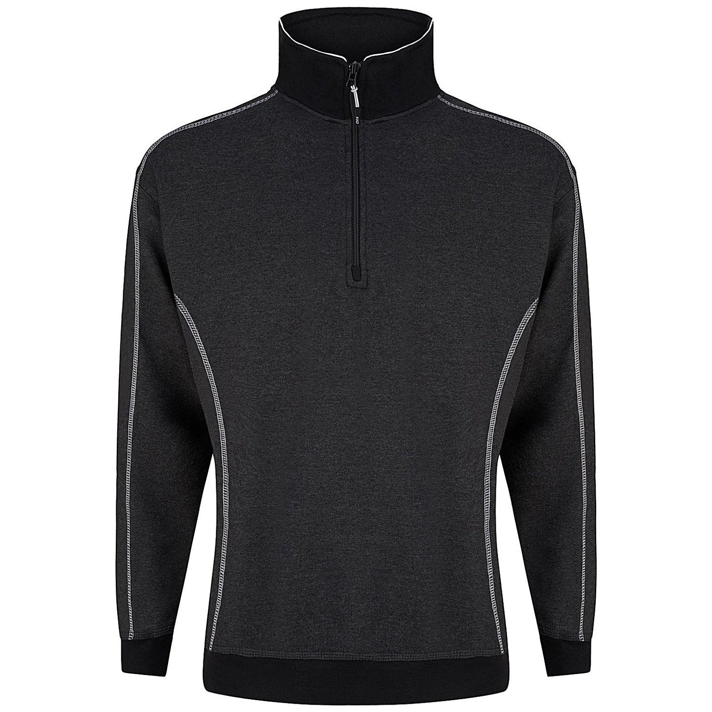ORN Crane Quarter Zip Sweatshirt, Unisex, Charcoal Melange/Black, XL