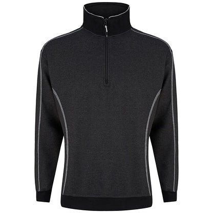 ORN Crane Quarter Zip Sweatshirt, Unisex, Charcoal Melange/Black, XL