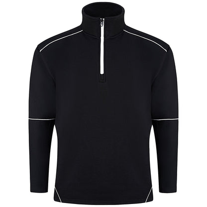 ORN Fireback Quarter Zip Sweatshirt, Unisex, Black, 3XL