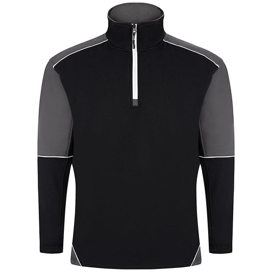ORN Fireback Quarter Zip Sweatshirt, Unisex, Black/Graphite, Medium