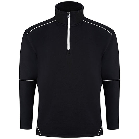 ORN Fireback Quarter Zip Sweatshirt, Unisex, Black, Small