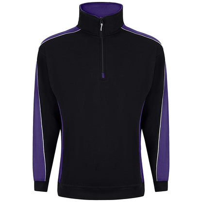 ORN Avocet Quarter Zip Sweatshirt, Unisex, Black/Purple, 2XL