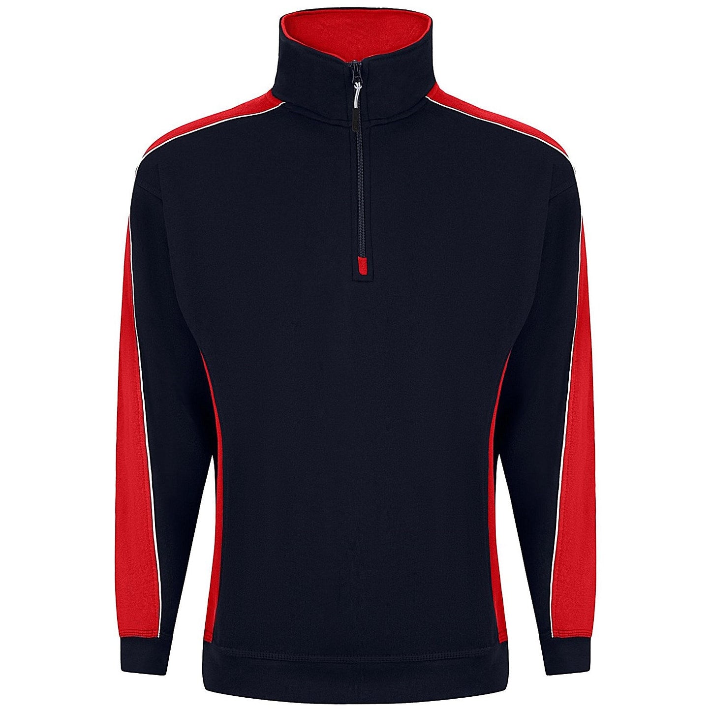 ORN Avocet Quarter Zip Sweatshirt, Unisex, Navy Blue/Red, 4XL