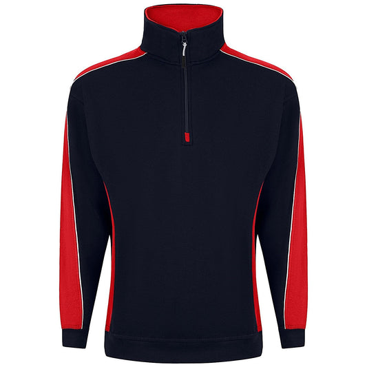 ORN Avocet Quarter Zip Sweatshirt, Unisex, Navy Blue/Red, 4XL