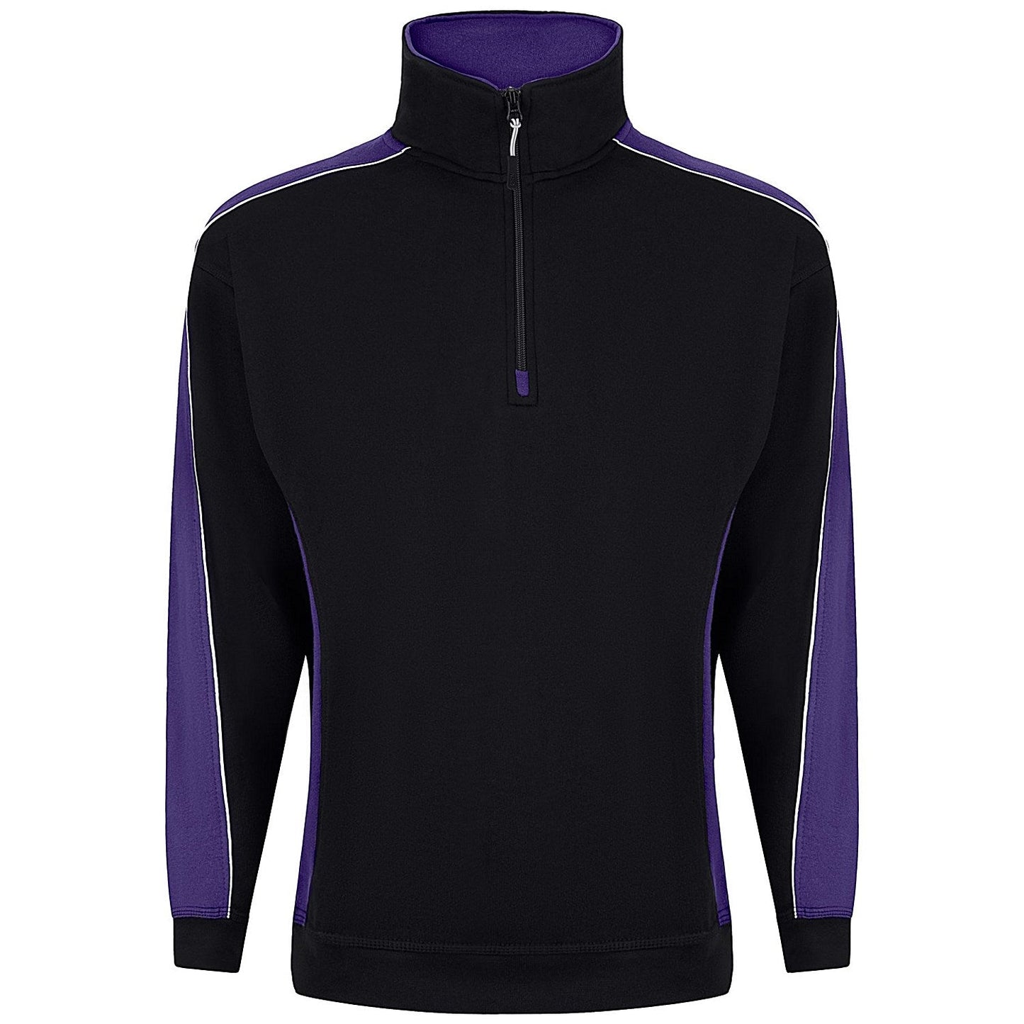 ORN Avocet Quarter Zip Sweatshirt, Unisex, Black/Purple, 5XL