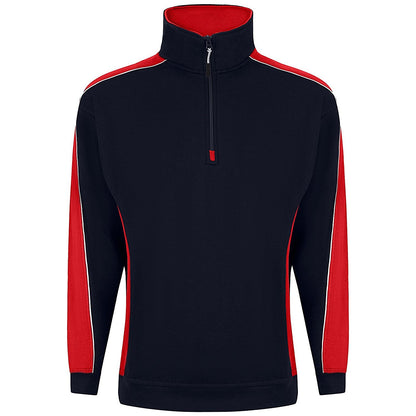 ORN Avocet Quarter Zip Sweatshirt, Unisex, Navy Blue/Red, 5XL