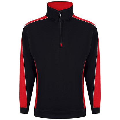 ORN Avocet Quarter Zip Sweatshirt, Unisex, Black/Red, Small