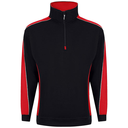 ORN Avocet Quarter Zip Sweatshirt, Unisex, Black/Red, Small