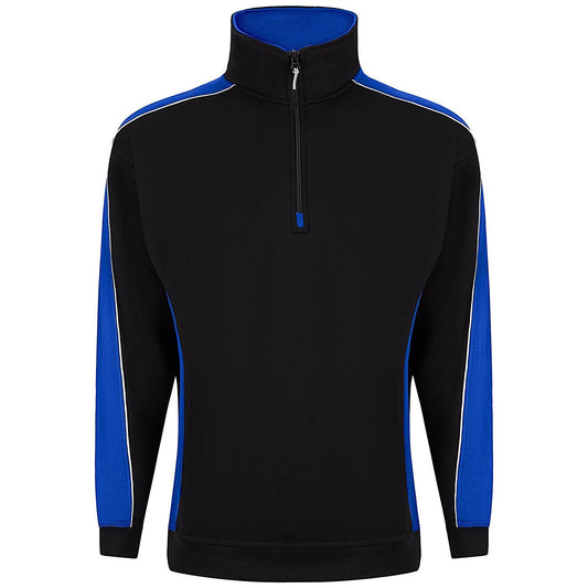 ORN Avocet Quarter Zip Sweatshirt, Unisex, Black/Royal Blue XS