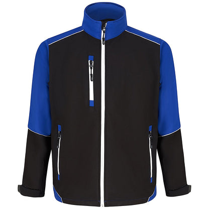 ORN Fireback Softshell Jacket, Unisex, Black/Royal Blue, 4XL