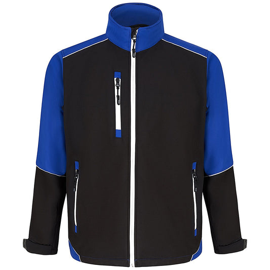 ORN Fireback Softshell Jacket, Unisex, Black/Royal Blue, Medium