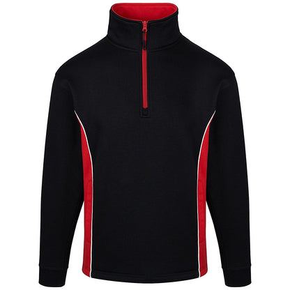 ORN Silverswift Quarter Zip Sweatshirt, Unisex, Black/Red, Large