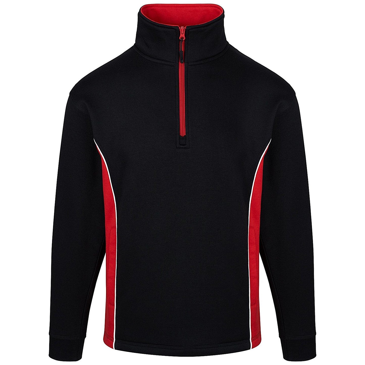ORN Silverswift Quarter Zip Sweatshirt, Unisex, Black/Red, 5XL