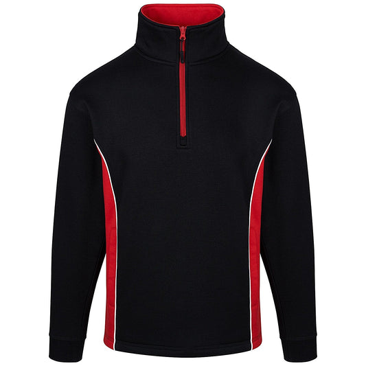 ORN Silverswift Quarter Zip Sweatshirt, Unisex, Black/Red, 5XL