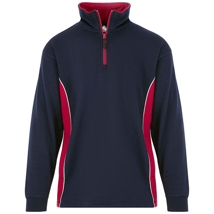 ORN Silverswift Quarter Zip Sweatshirt, Unisex, Navy Blue/Red, XS