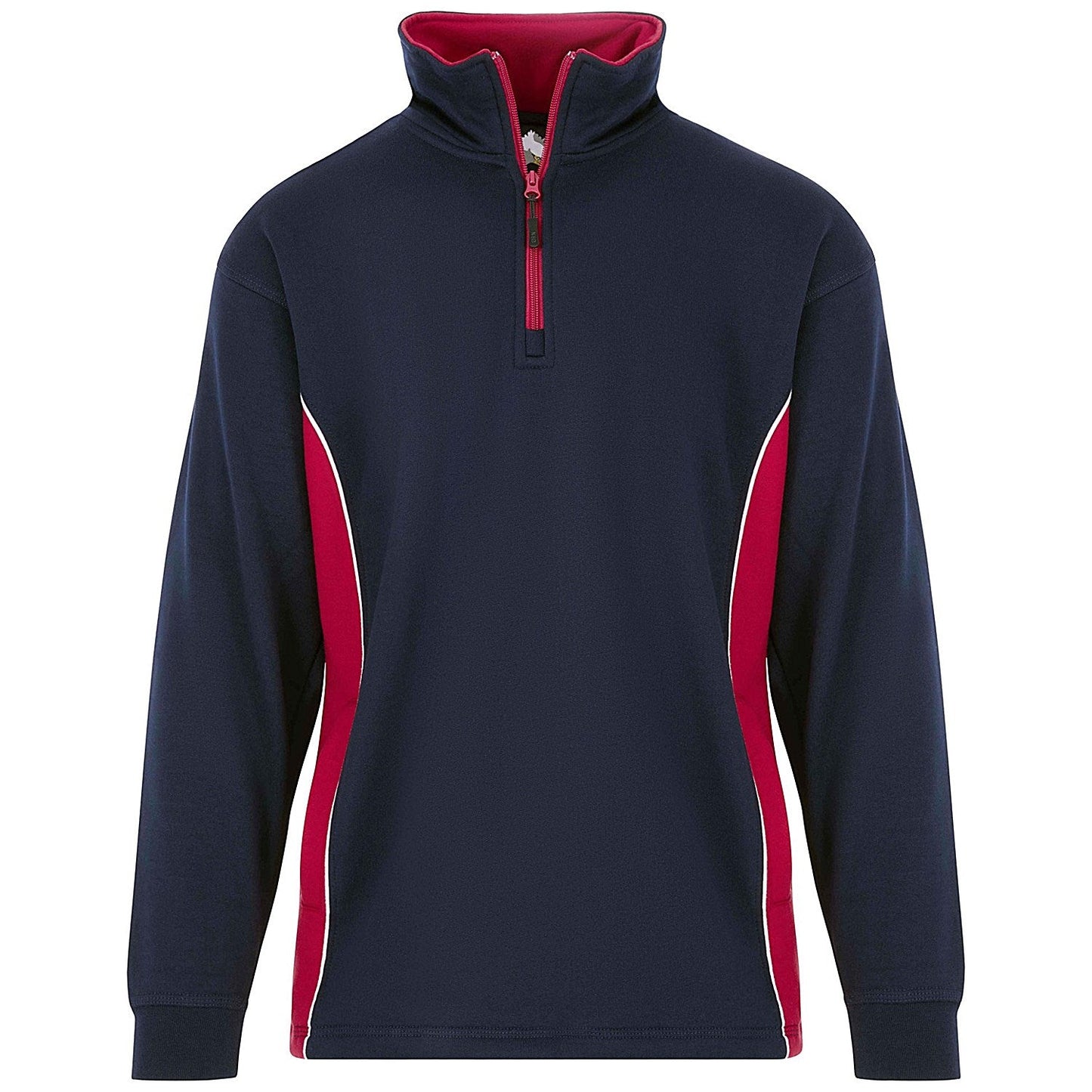 ORN Silverswift Quarter Zip Sweatshirt, Unisex, Navy Blue/Red, Small