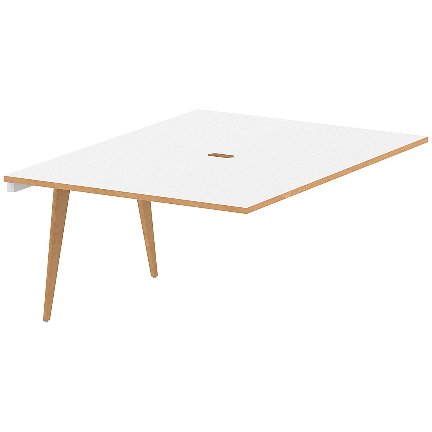 Oslo 2 Person Bench Desk Extension, Back to Back, 2 x 1200mm (800mm Deep), White Frame with Wooden Leg and Edge Easy2Order : OSL0100