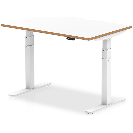Oslo 1200mm Rectangular Height Adjustable Desk, White Leg, White Easy2Order : OSL0131
