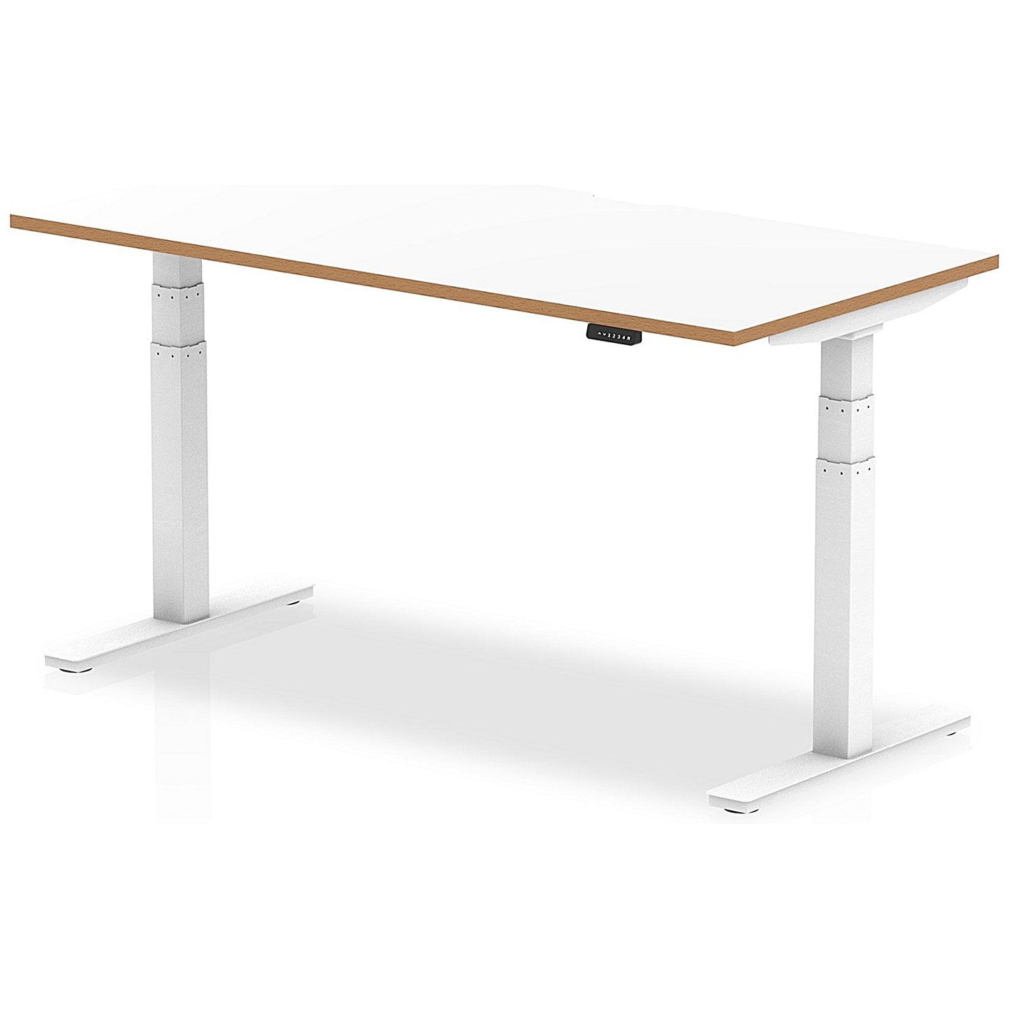 Oslo 1600mm Rectangular Height Adjustable Desk, White Leg, White Easy2Order : OSL0133