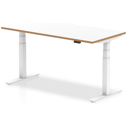 Oslo 1600mm Rectangular Height Adjustable Desk, White Leg, White Easy2Order : OSL0133