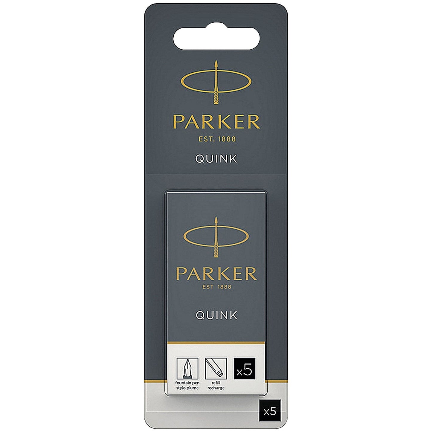 Parker Black Quink Permanent Ink Cartridge 12x5 (Pack of 60) S0881570 Easy2Order : PA03061