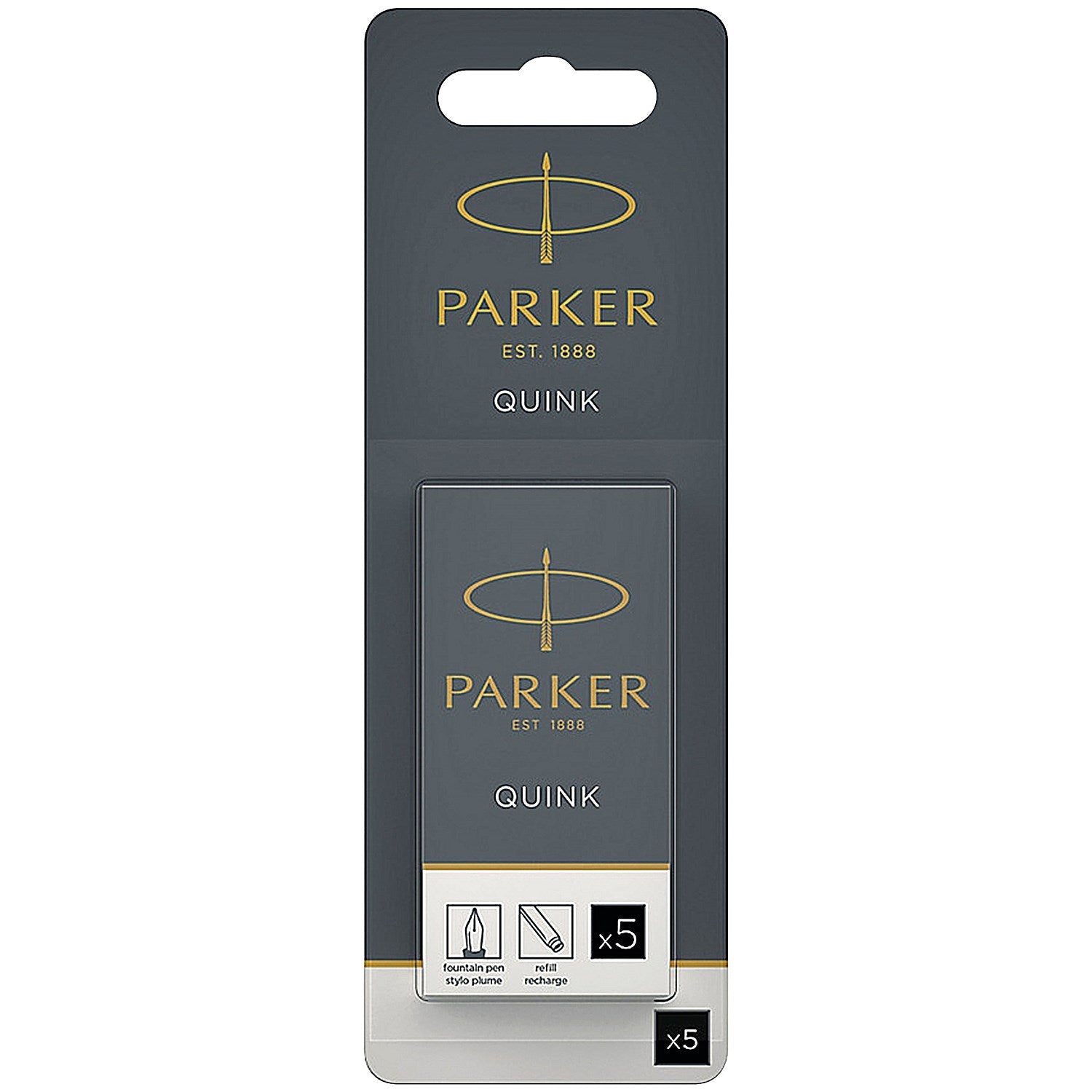 Parker Black Quink Permanent Ink Cartridge 12x5 (Pack of 60) S0881570 Easy2Order : PA03061