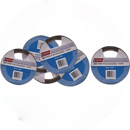 Go Secure Packaging Tape, 50mmx66m, Brown, Pack of 6