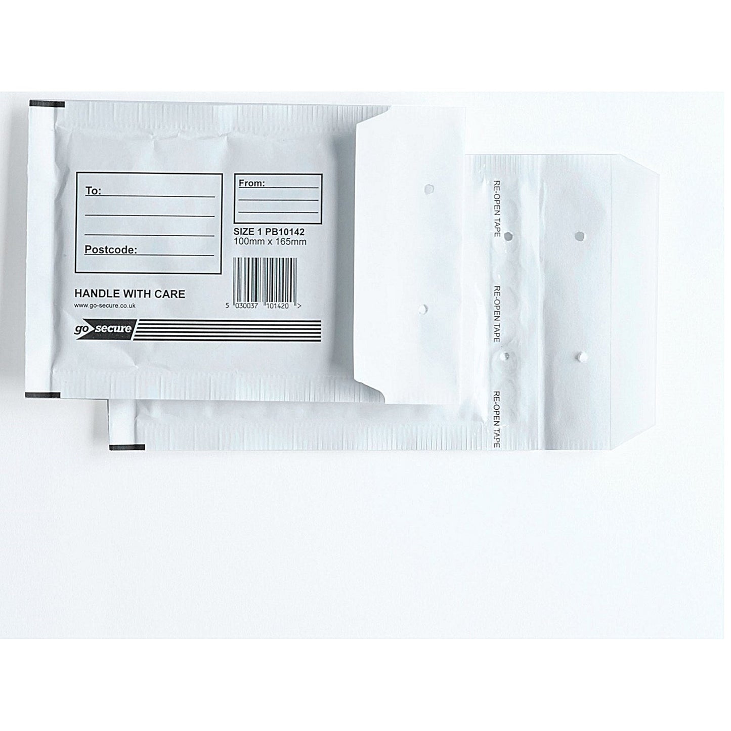 GoSecure Bubble Envelopes, Size 1: 100x165mm, White, Pack of 10 Easy2Order : PB10142