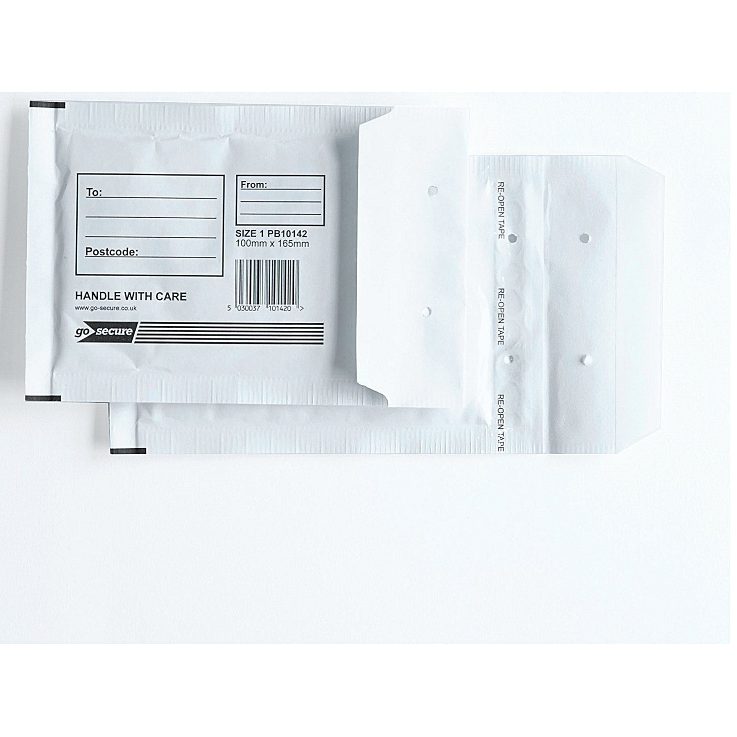 GoSecure Bubble Envelopes, Size 1: 100x165mm, White, Pack of 10 Easy2Order : PB10142