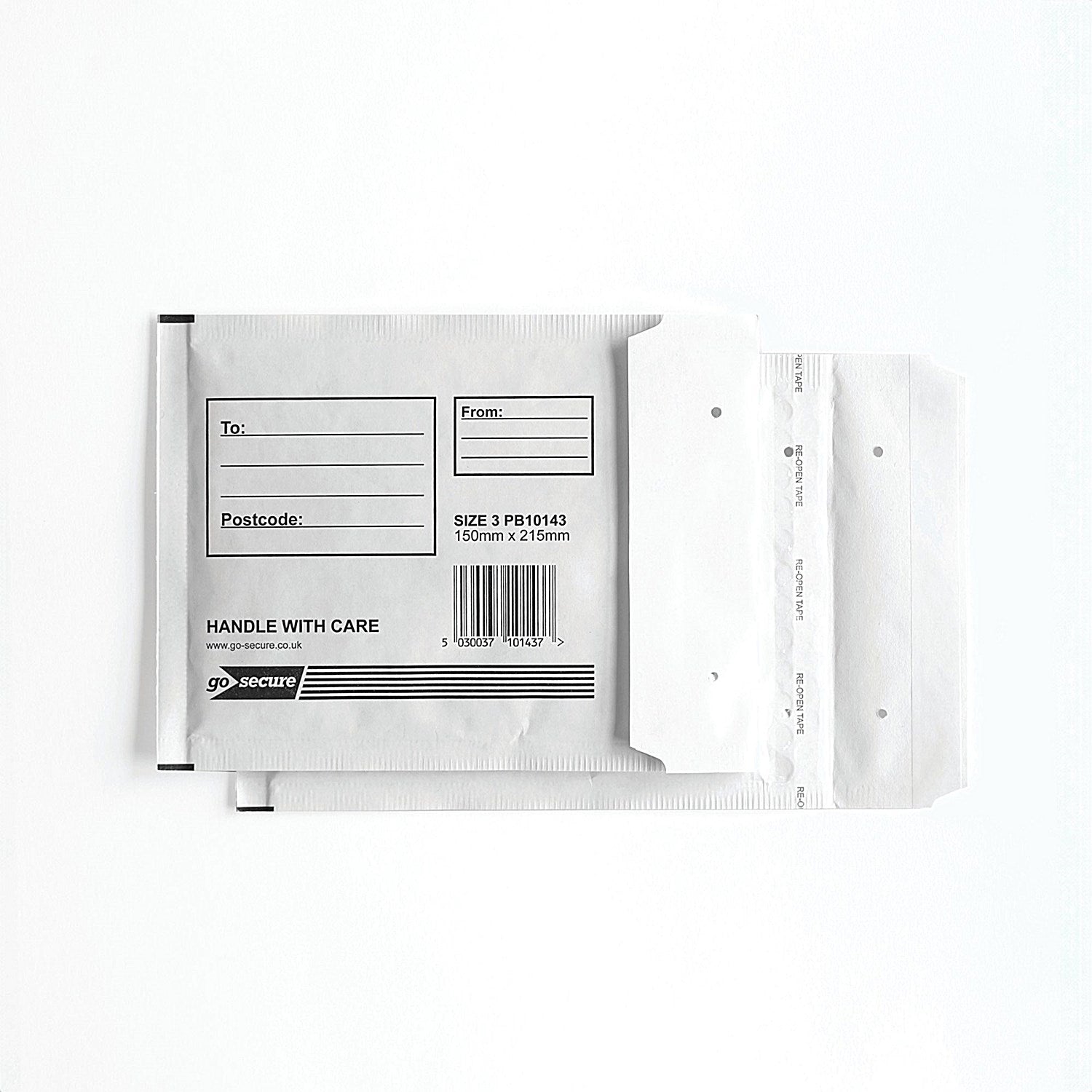 GoSecure Bubble Envelopes, Size 3: 150x215mm, White, Pack of 10 Easy2Order : PB10143