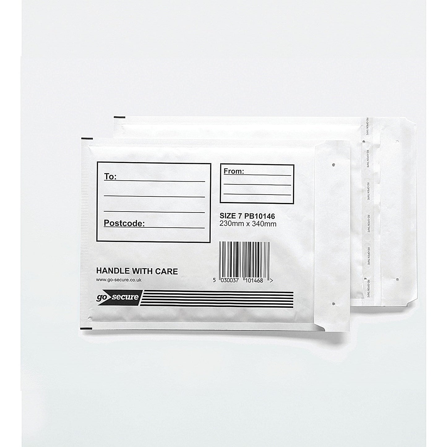 GoSecure Bubble Envelopes, Size 7: 230x340mm, White, Pack of 10