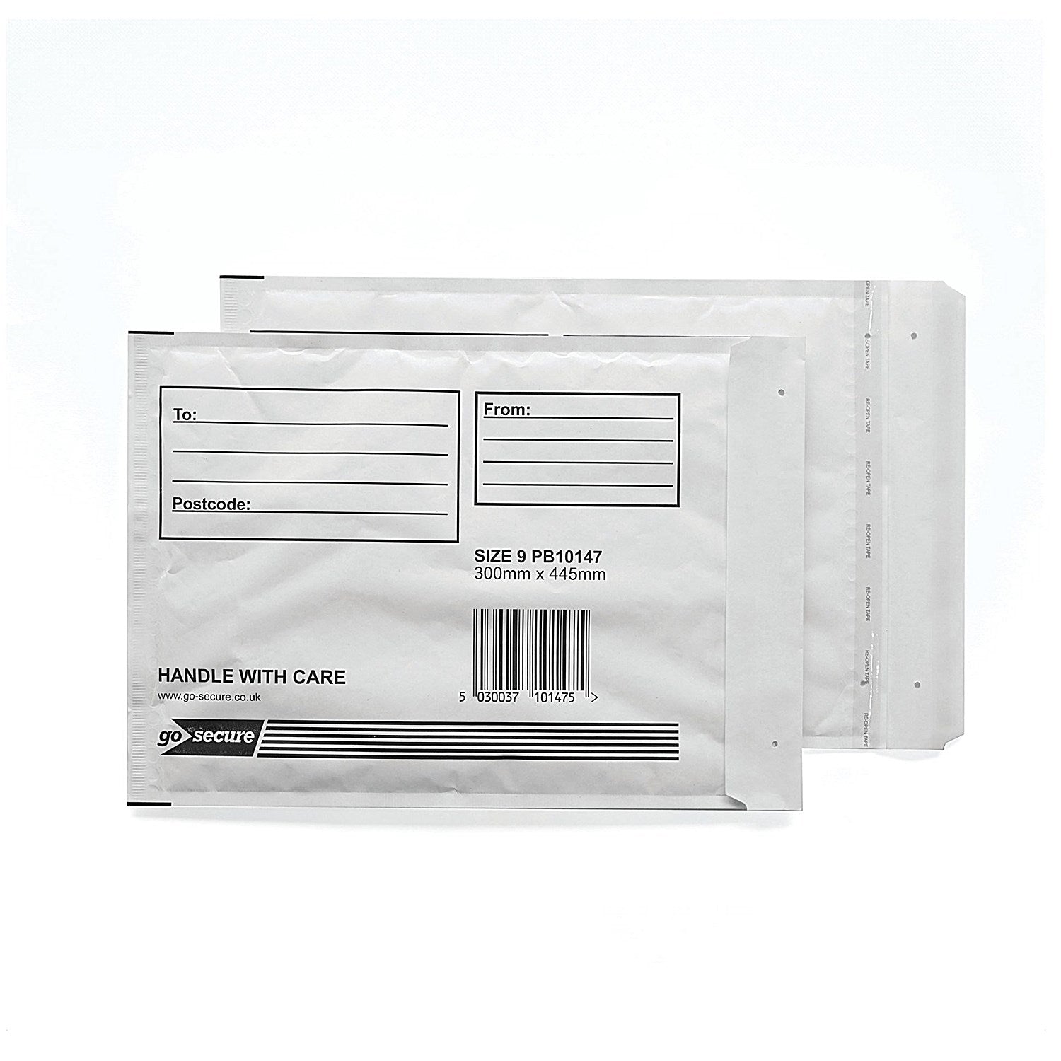 GoSecure Bubble Envelopes, Size 9: 300x345mm, White, Pack of 10 Easy2Order : PB10147