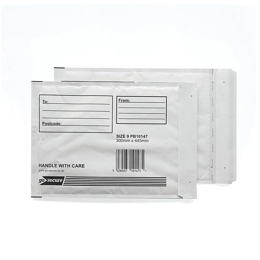 GoSecure Bubble Envelopes, Size 9: 300x345mm, White, Pack of 10 Easy2Order : PB10147