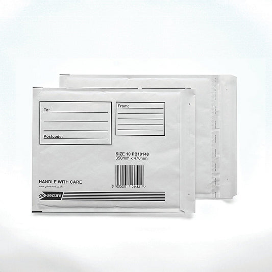GoSecure Bubble Envelopes, Size 10: 350x470mm, White, Pack of 10 Easy2Order : PB10148