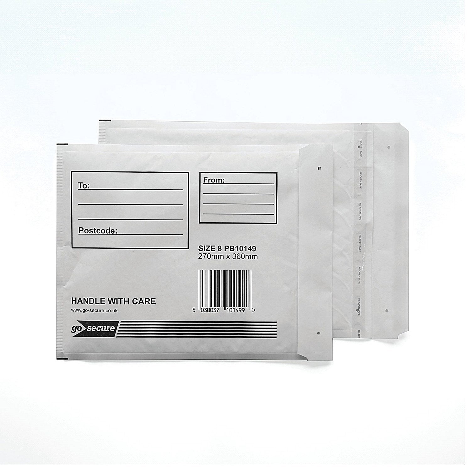 GoSecure Bubble Envelopes, Size 8: 270x360mm, White, Pack of 10 Easy2Order : PB10149
