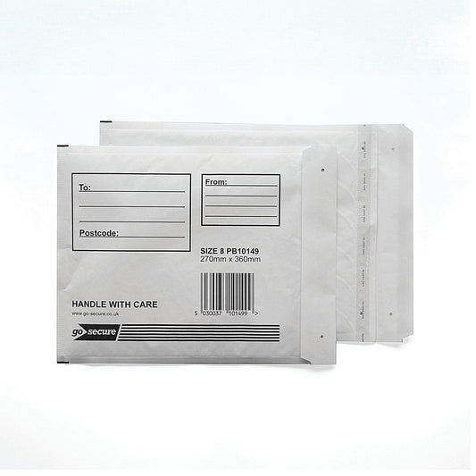 GoSecure Bubble Envelopes, Size 8: 270x360mm, White, Pack of 10 Easy2Order : PB10149