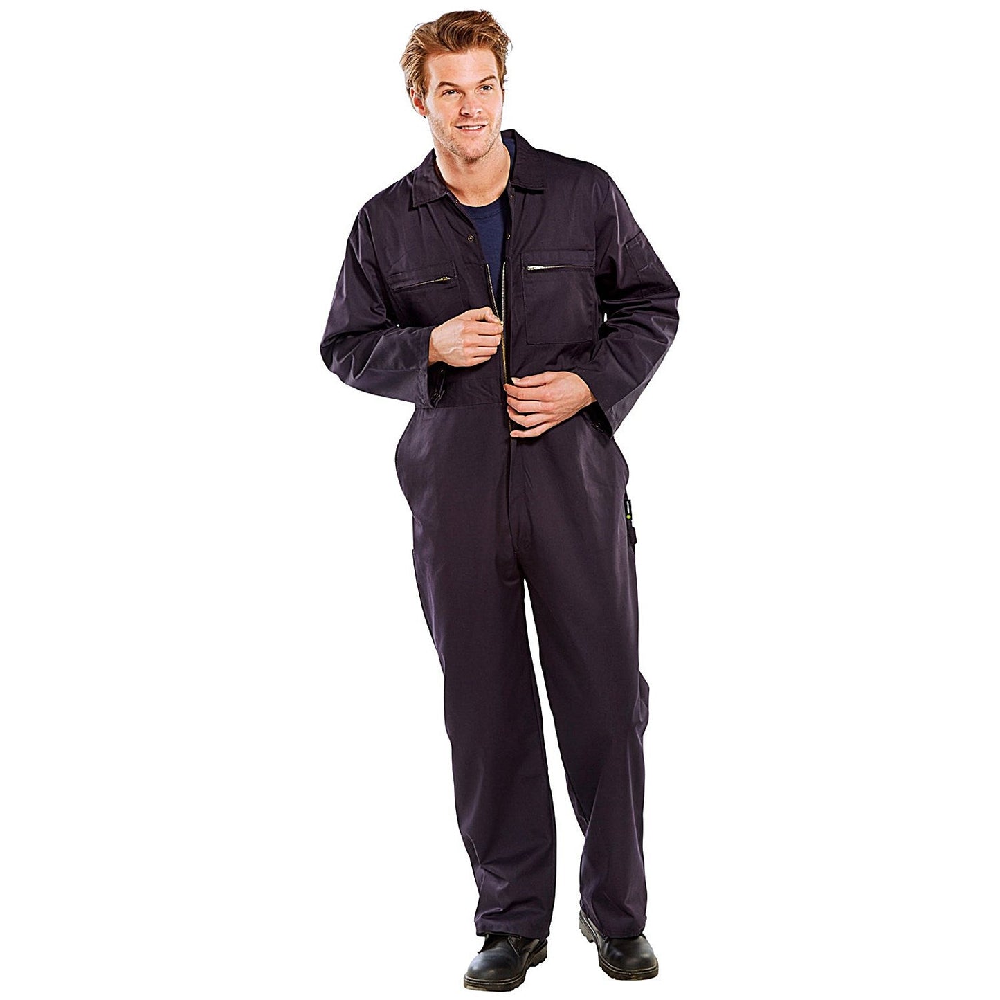 Beeswift Heavy Weight Boilersuit, Navy Blue, 36 Inch Chest