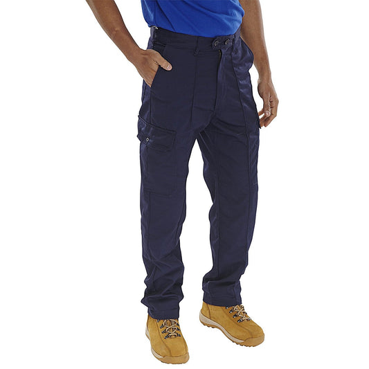 Beeswift Poly Cotton Work Trousers, Navy Blue, 28T Easy2Order : PCTHWN28T