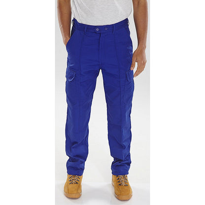 Beeswift Poly Cotton Work Trousers, Royal Blue, 34
