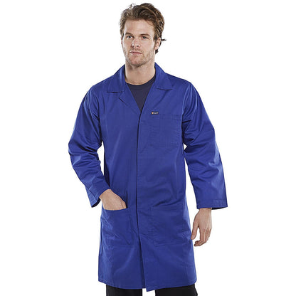 Beeswift Poly Cotton Warehouse Coat, Royal Blue, 50 Easy2Order : PCWCR50