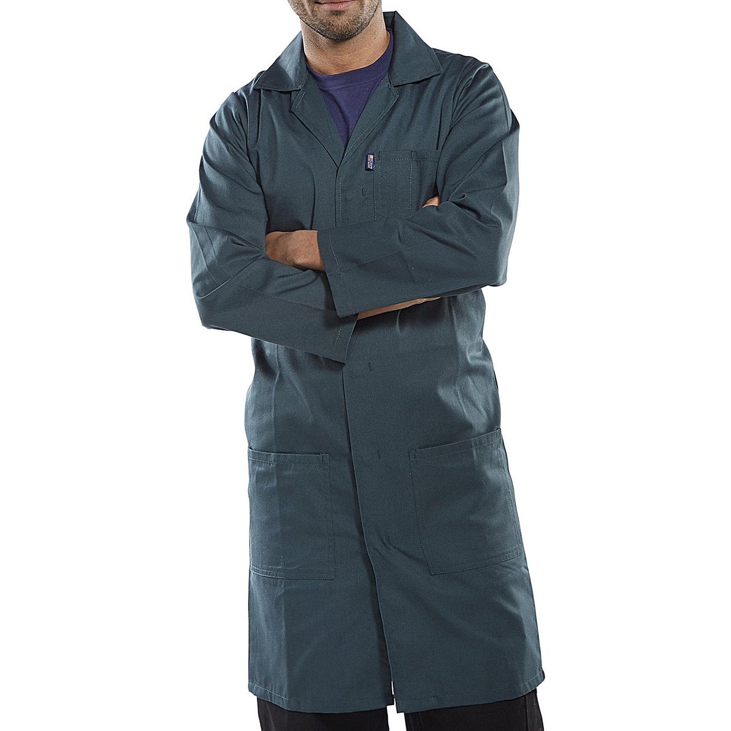 Beeswift Poly Cotton Warehouse Coat, Spruce Green, 34