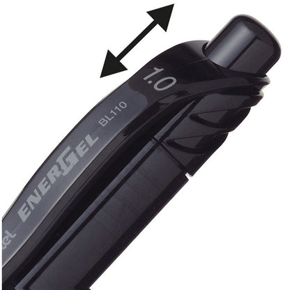 Pentel EnerGel X Retractable Gel Pen, Broad, Black, Pack of 12